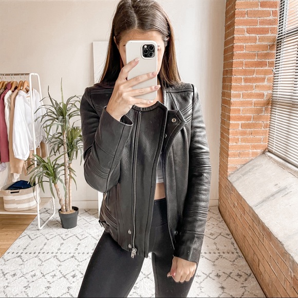 IRO Jackets & Blazers - IRO Joss Lamb Leather Moto Jacket Black